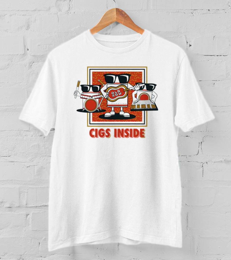 Cigs Inside Guitar Band With Sunglasses And Instruments T-Shirt