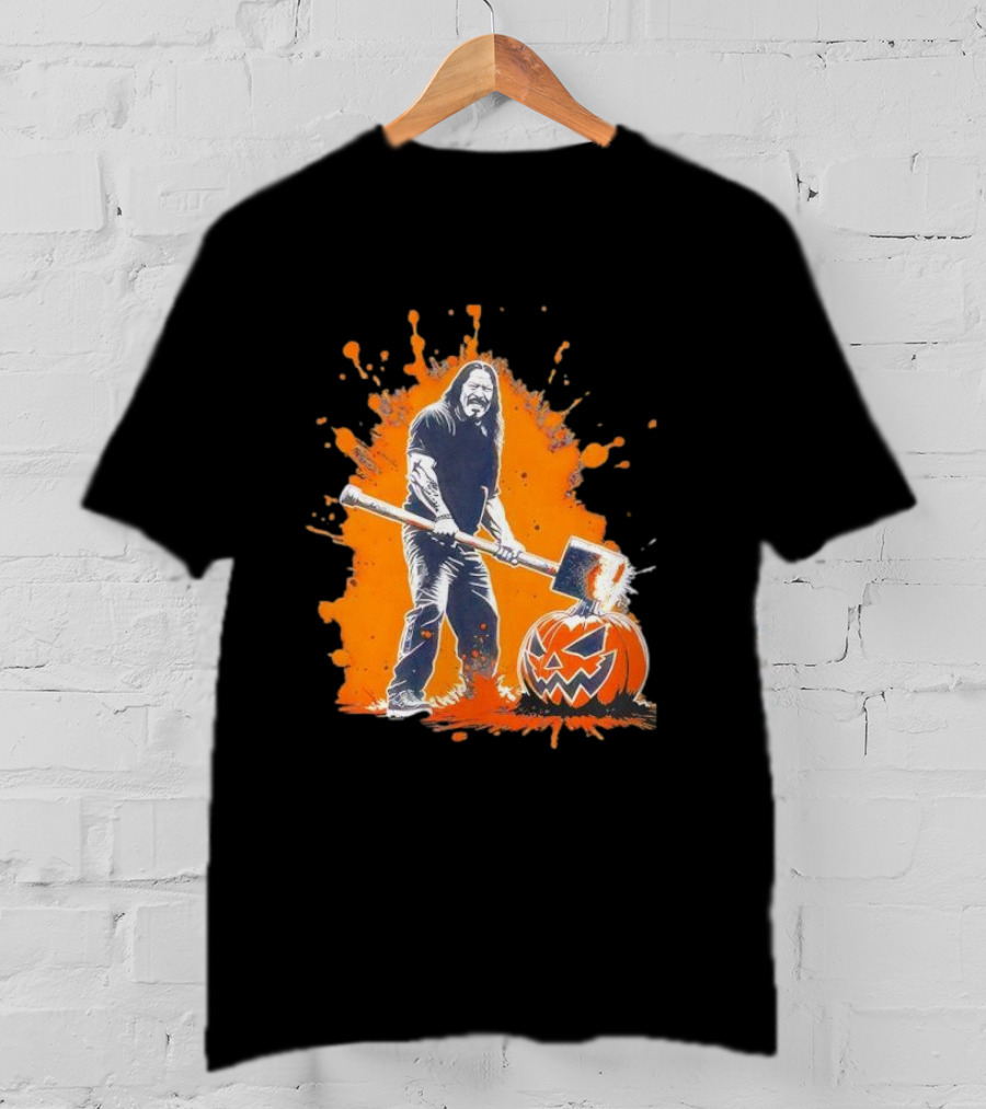 Danny Trejo Hammer Pumpkin Smashing Halloween Bash Iconic T-Shirt
