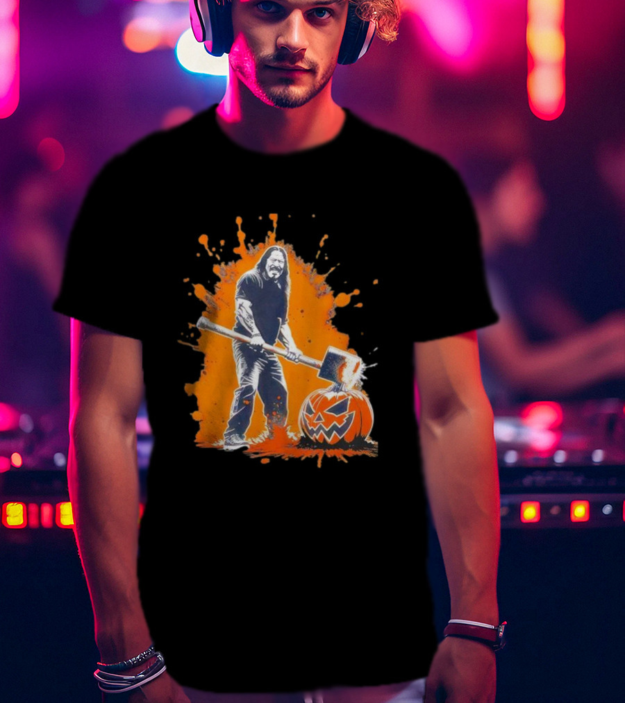 Danny Trejo Hammer Pumpkin Smashing Halloween Bash Iconic T-Shirt