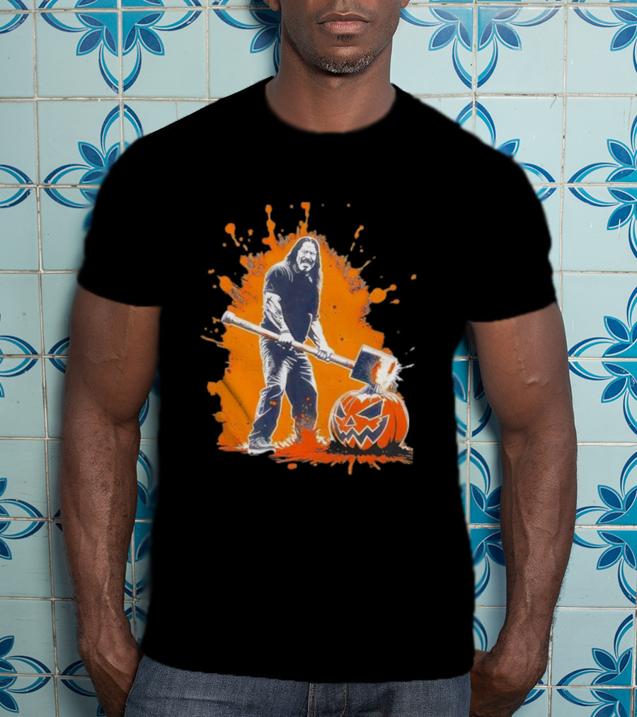 Danny Trejo Hammer Pumpkin Smashing Halloween Bash Iconic T-Shirt