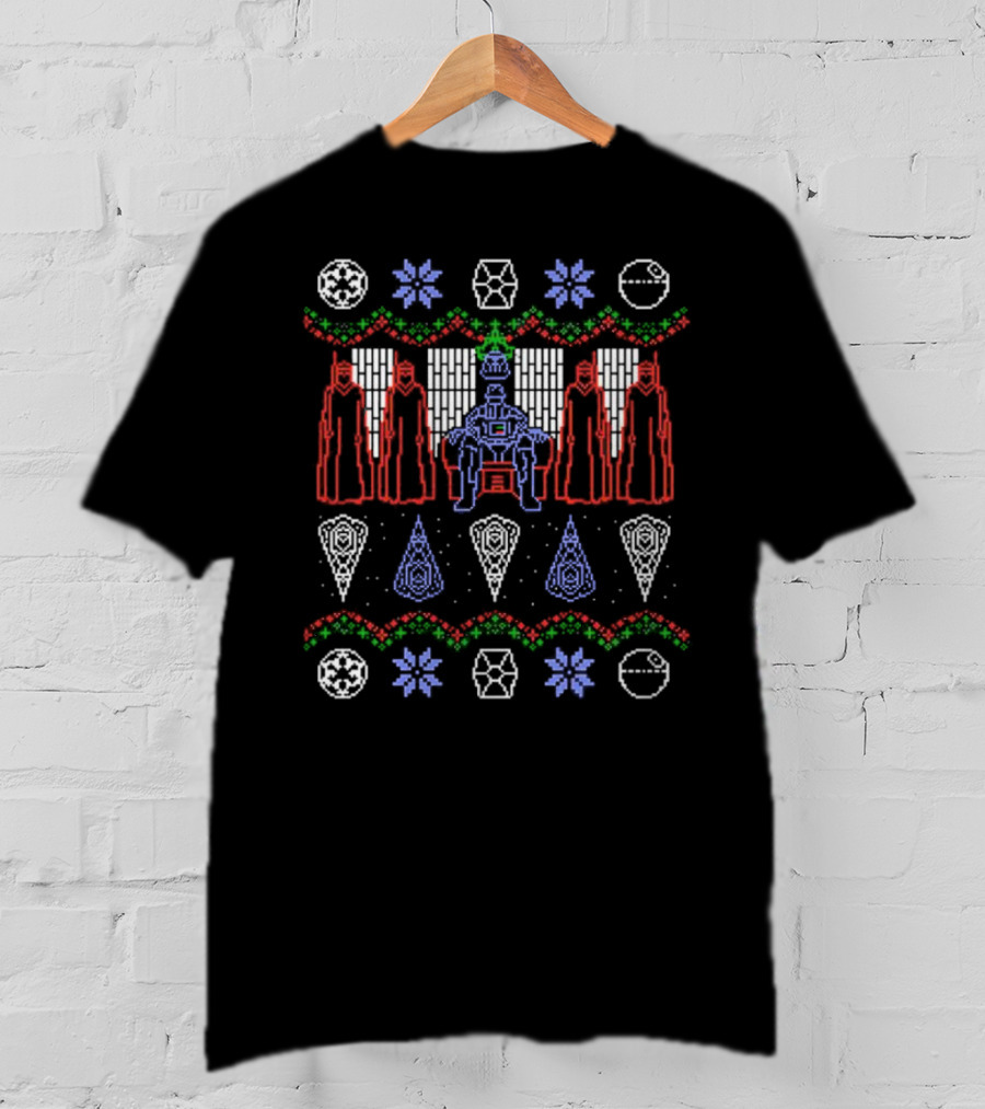 Darker Christmas With Galactic Empire Forces And Spacecraft Ornaments T-Shirt
