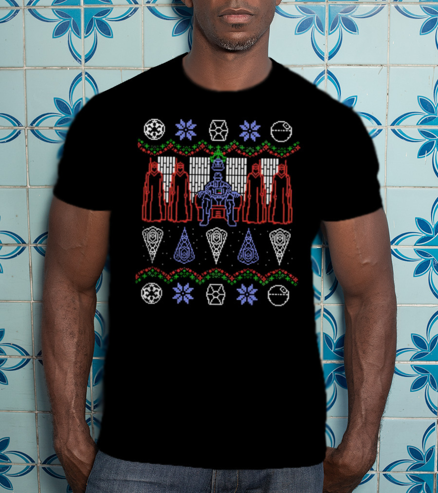 Darker Christmas With Galactic Empire Forces And Spacecraft Ornaments T-Shirt