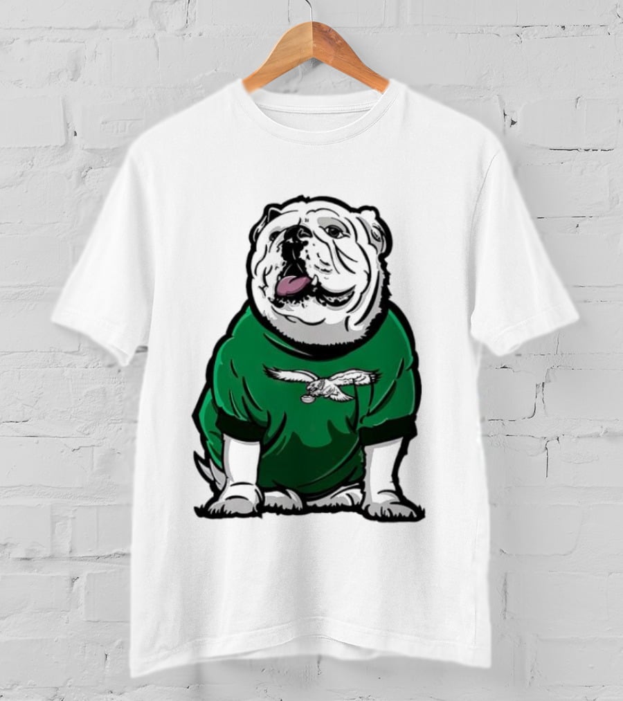 Dawg In Philadelphia Eagles Green Mascot Shirt With Bulldog And Eagle T-Shirt