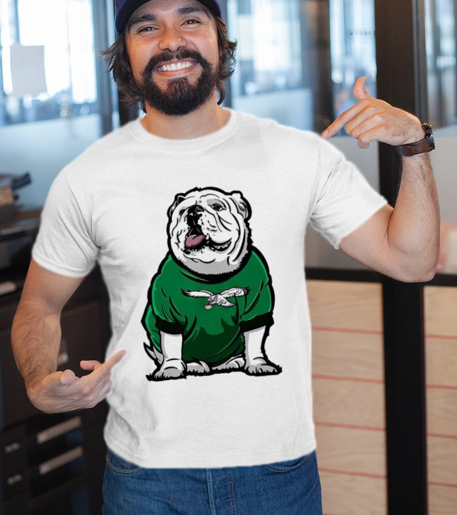 Dawg In Philadelphia Eagles Green Mascot Shirt With Bulldog And Eagle T-Shirt