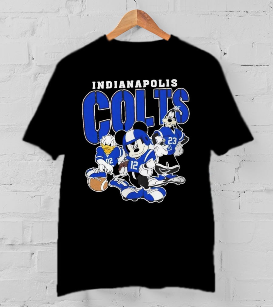 Indianapolis Colts Disney Mickey Donald Duck Goofy Football Team T-Shirt