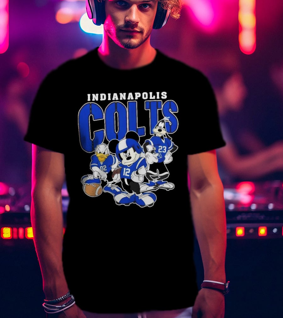 Indianapolis Colts Disney Mickey Donald Duck Goofy Football Team T-Shirt