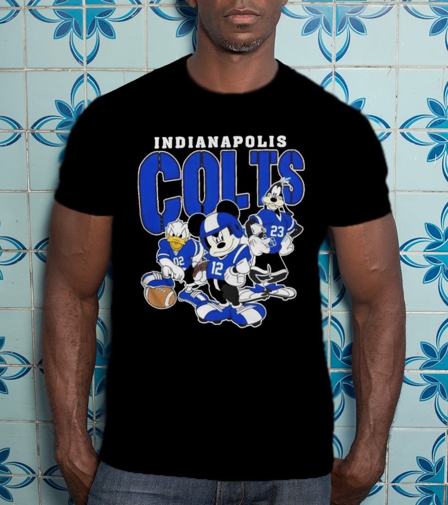 Indianapolis Colts Disney Mickey Donald Duck Goofy Football Team T-Shirt