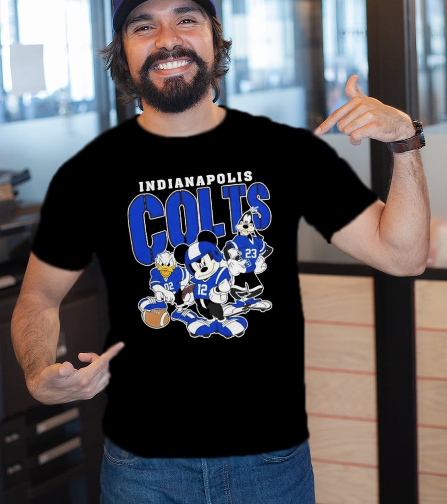 Indianapolis Colts Disney Mickey Donald Duck Goofy Football Team T-Shirt