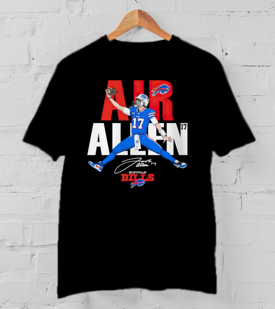 Josh Allen Air Buffalo Bills 17 Signature Football T-Shirt