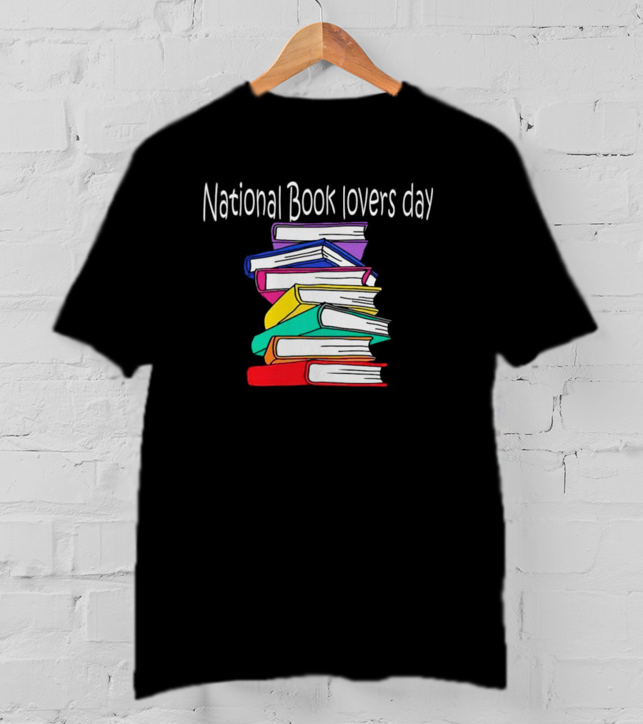 National Book Lovers Day Colorful Stack Of Books T-Shirt