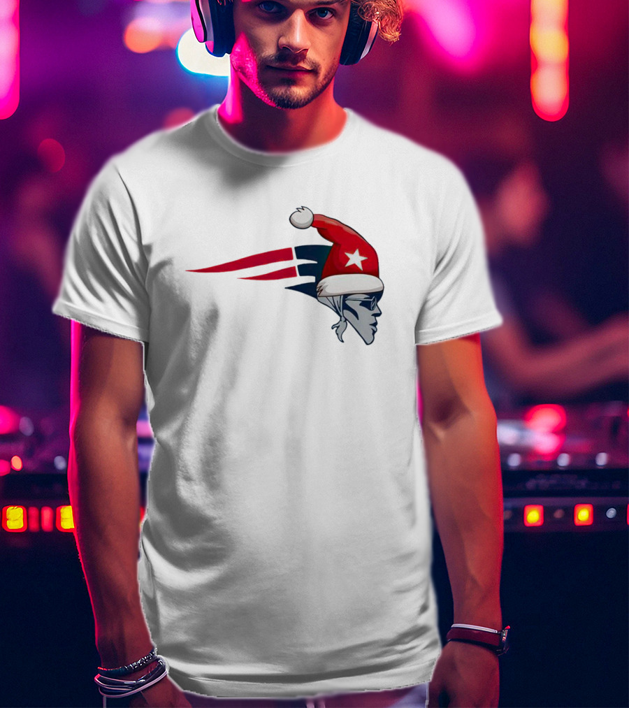 New England Patriots Christmas Santa Hat T-Shirt