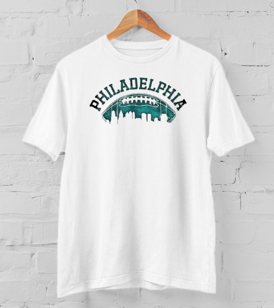 Philadelphia Football Skyline With Football Arch T-Shirt