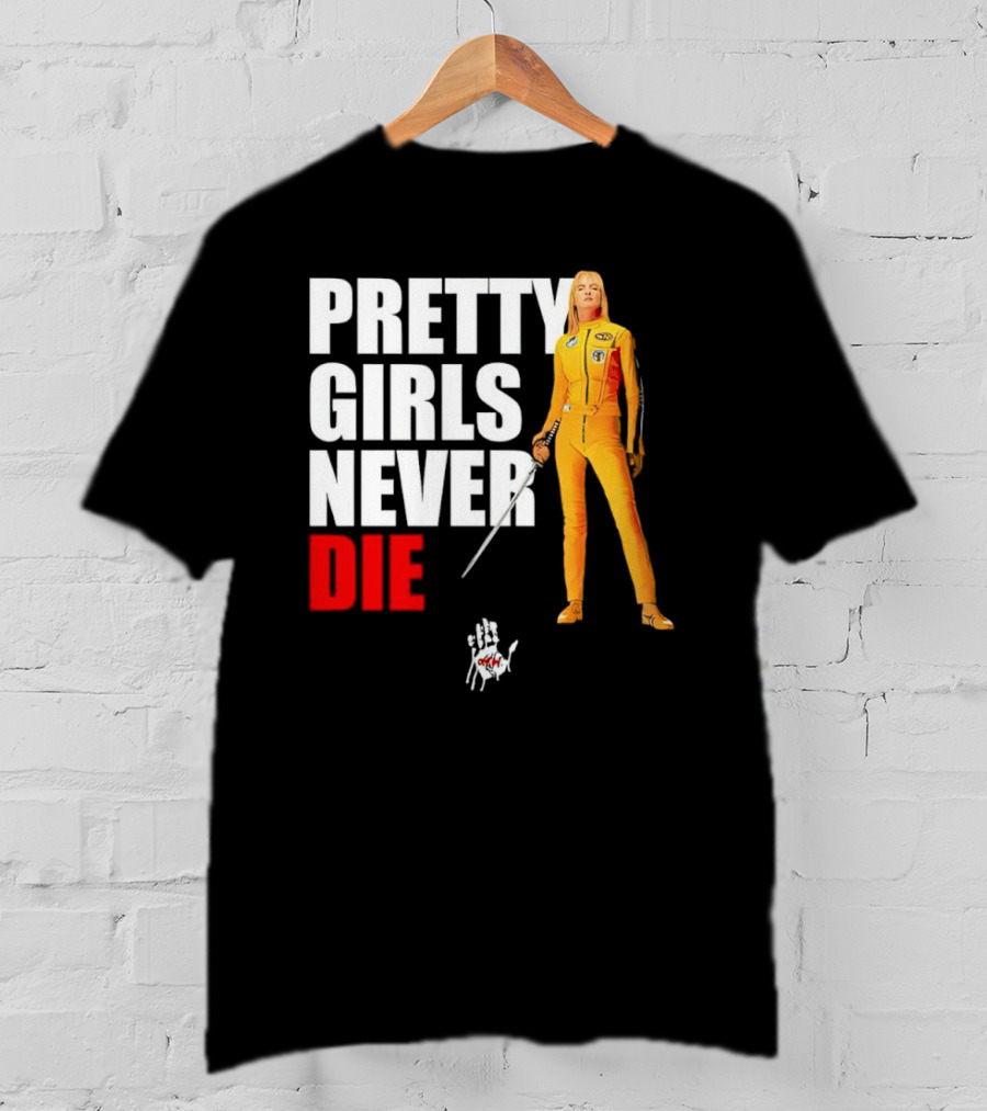 Pretty Girls Never Die Uma Yellow Jumpsuit Sword T-Shirt
