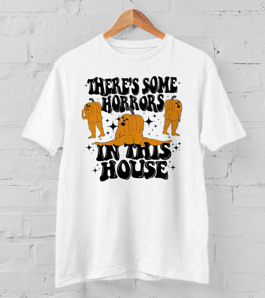 There’s Some Horrors In This House Pumpkin Characters T-Shirt