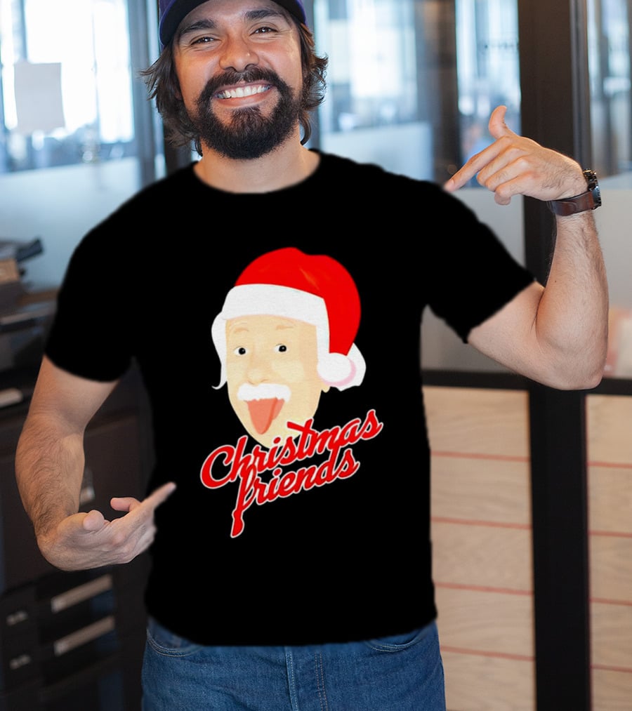 Albert Einstein Santa Hat Christmas Friends T-Shirt