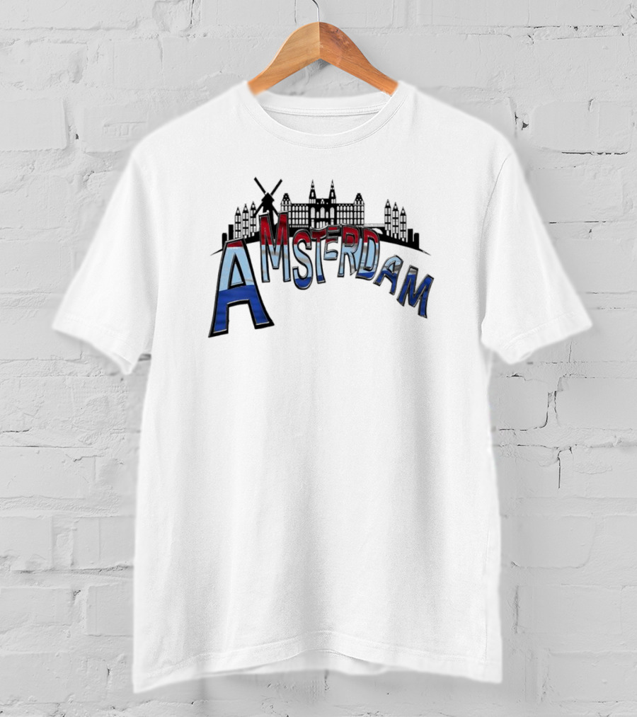 Amsterdam Dutch Skyline Windmill Souvenir T-Shirt