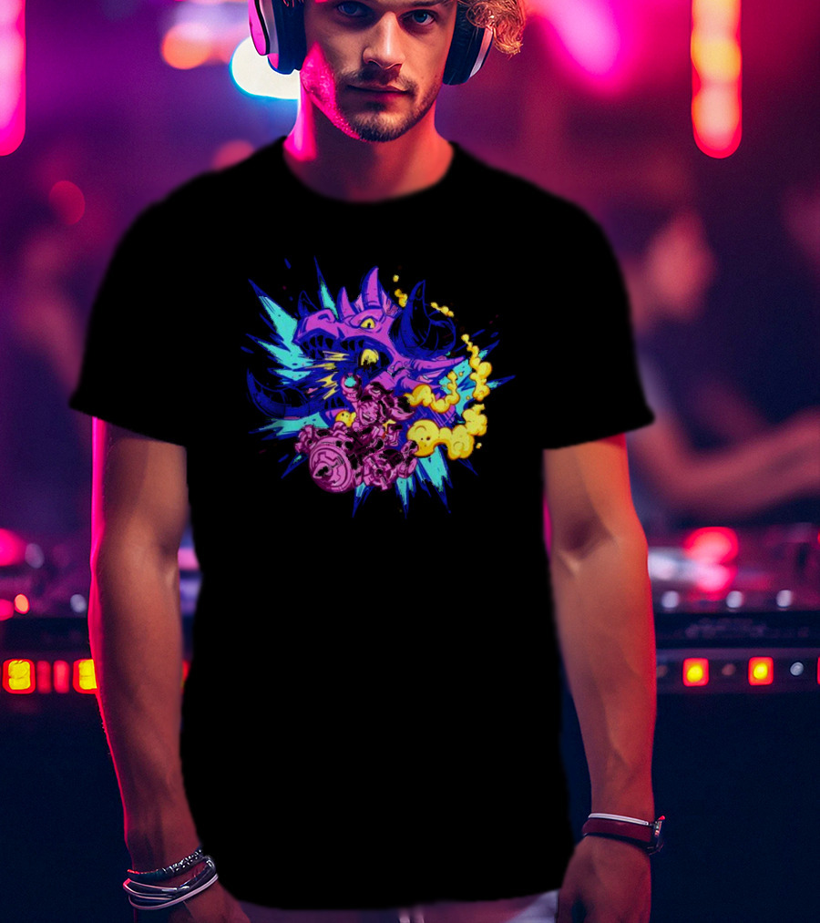 Blizzard Gear Warcraft Rumble Vibrant Dragon Mech Battle Explosion T-Shirt