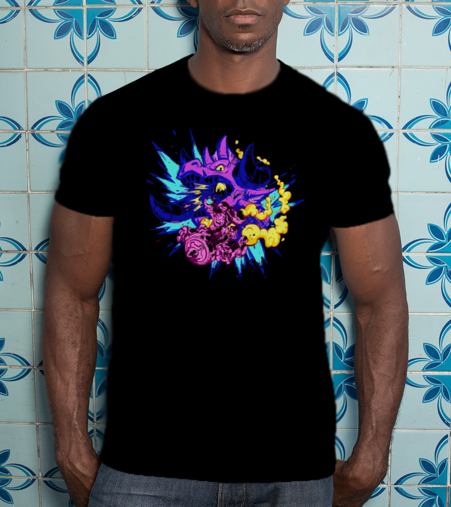 Blizzard Gear Warcraft Rumble Vibrant Dragon Mech Battle Explosion T-Shirt
