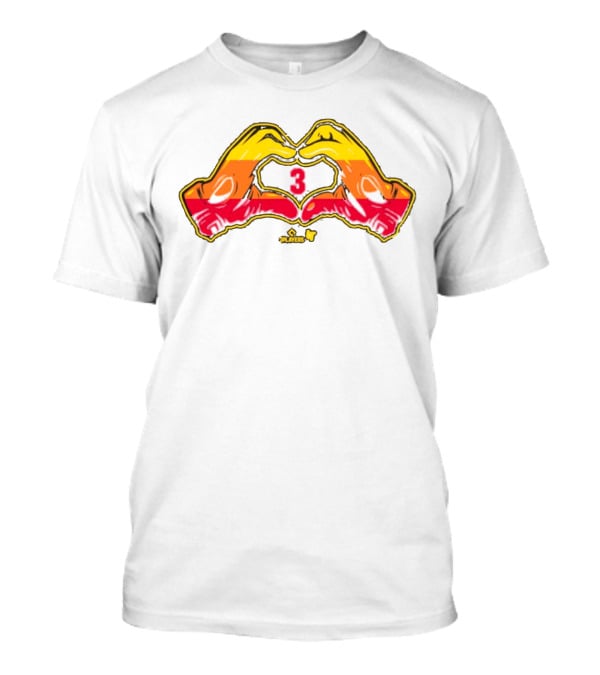 Jeremy Peña Number 3 Heart Hands Houston Baseball Players T-Shirt
