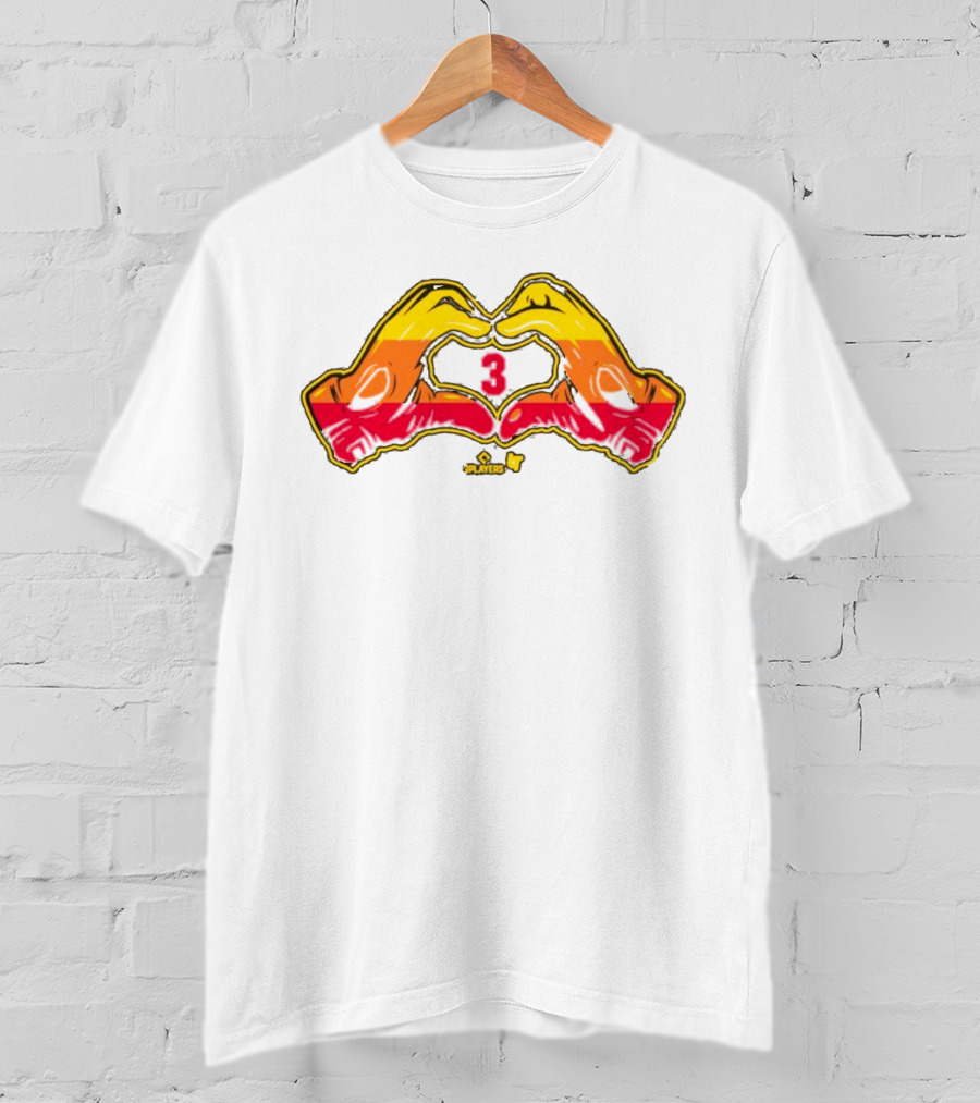 Jeremy Peña Number 3 Heart Hands Houston Baseball Players T-Shirt