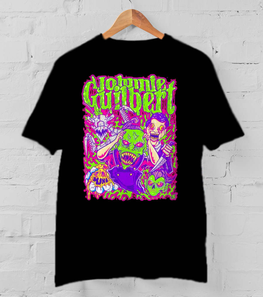 Johnnie Guilbert Haunted Ghouls Monster Faces T-Shirt