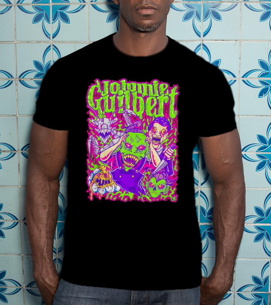 Johnnie Guilbert Haunted Ghouls Monster Faces T-Shirt