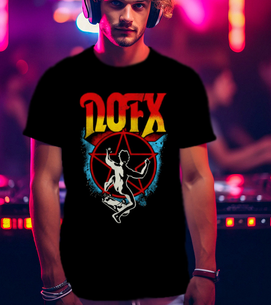 NOFX Skateboarding Pentagram Kickflip T-Shirt