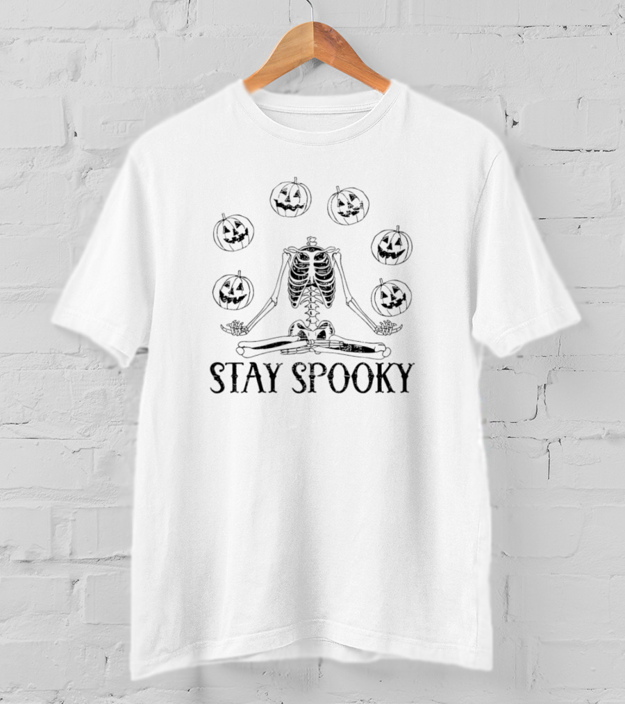 Stay Spooky Skeleton Halloween Pumpkins T-Shirt
