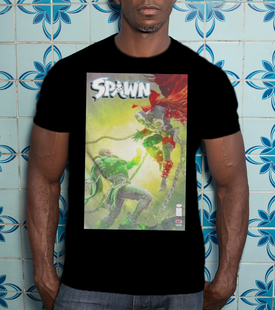 Spawn 347 Comic Cover Dark Hero Battle Chains T-Shirt