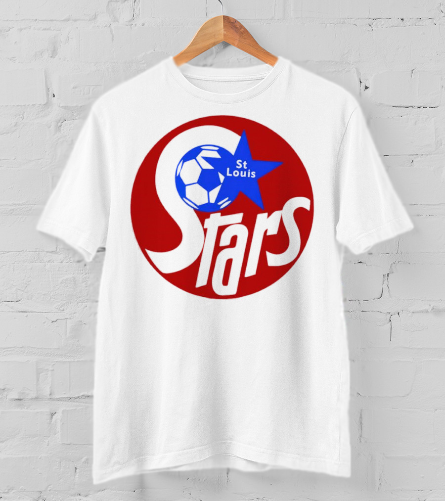 St Louis Stars Soccer 1977 NASL Classic Logo With Soccer Ball And Blue Star T-Shirt
