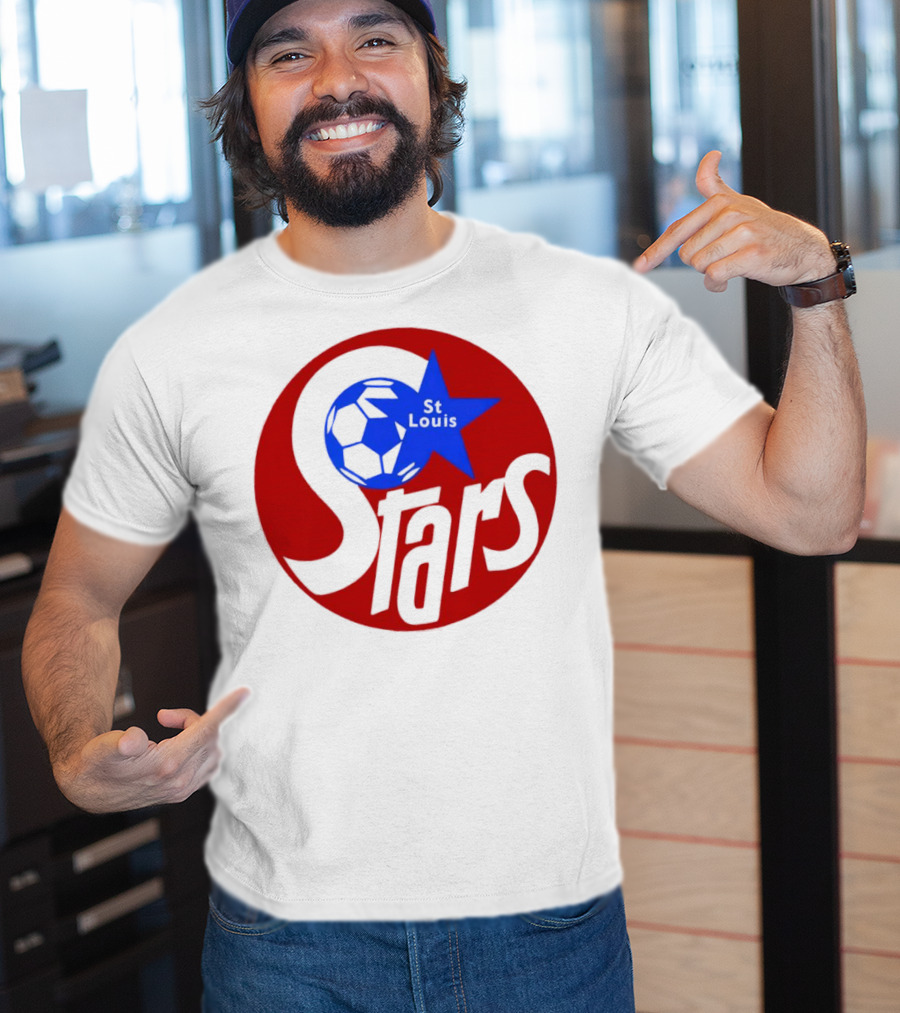 St Louis Stars Soccer 1977 NASL Classic Logo With Soccer Ball And Blue Star T-Shirt
