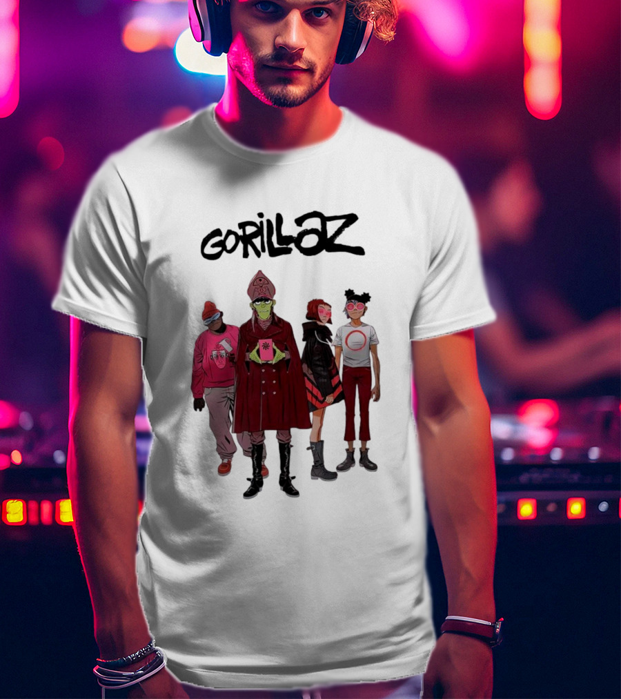 Gorillaz Cracker Island Animated Band Characters T-Shirt