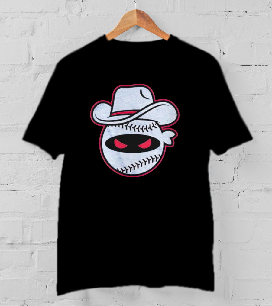 Pitching Ninja Cowboy Baseball Icon Wearing Cowboy Hat T-Shirt