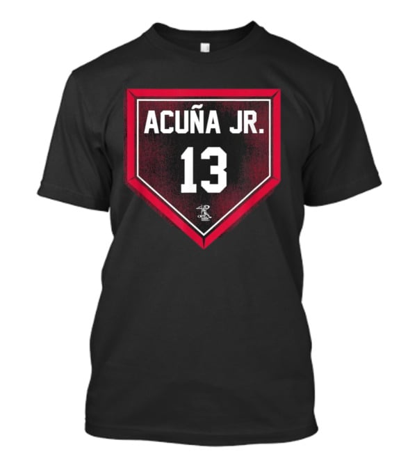 Acuña Jr. 13 Home Plate Gameday Celebrating Baseball Excellence T-Shirt