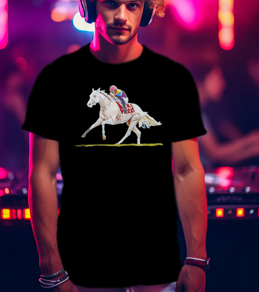 Sodashi Racing Illustration Horse Rider T-Shirt