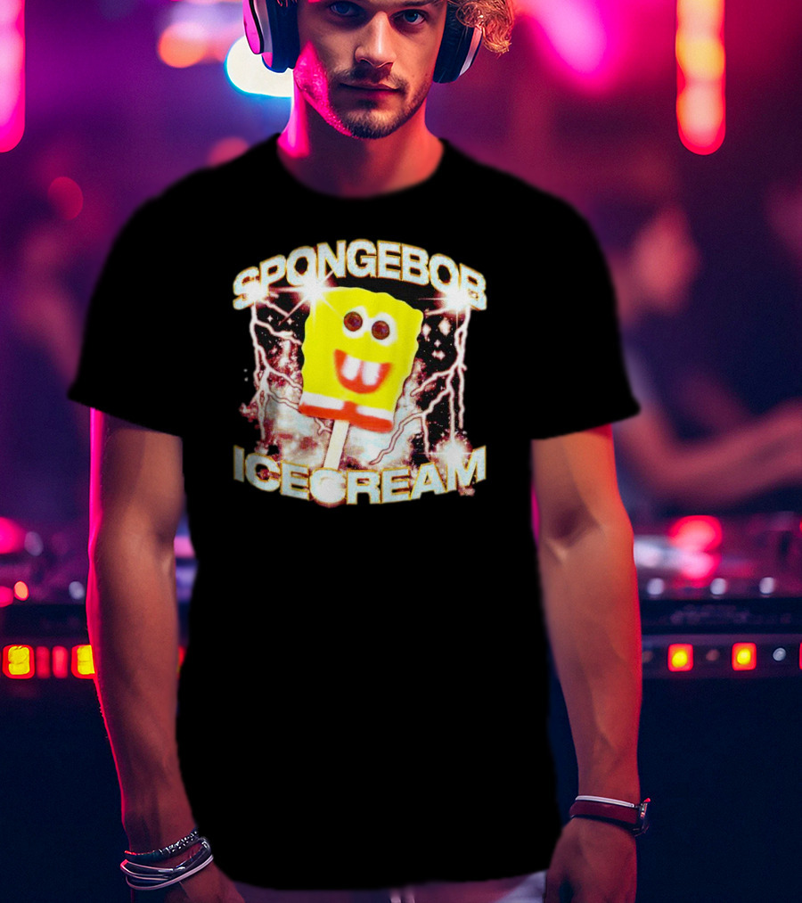 Spongebob Ice Cream Popsicle Lightning Bolts T-Shirt