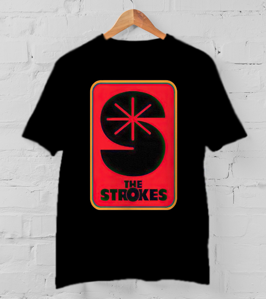 The Strokes Retro Logo Red Black Starburst T-Shirt