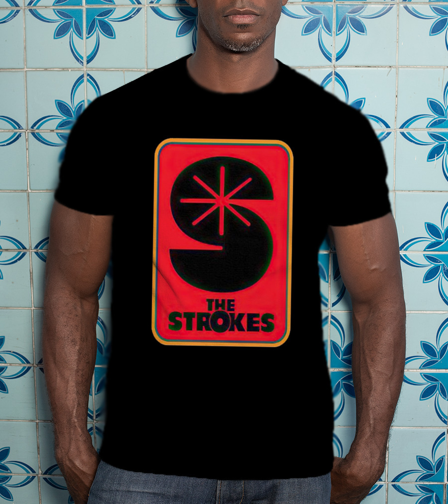 The Strokes Retro Logo Red Black Starburst T-Shirt
