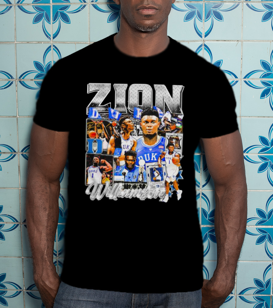 Zion Williamson Duke Blue Devils Collage Basketball Highlights T-Shirt