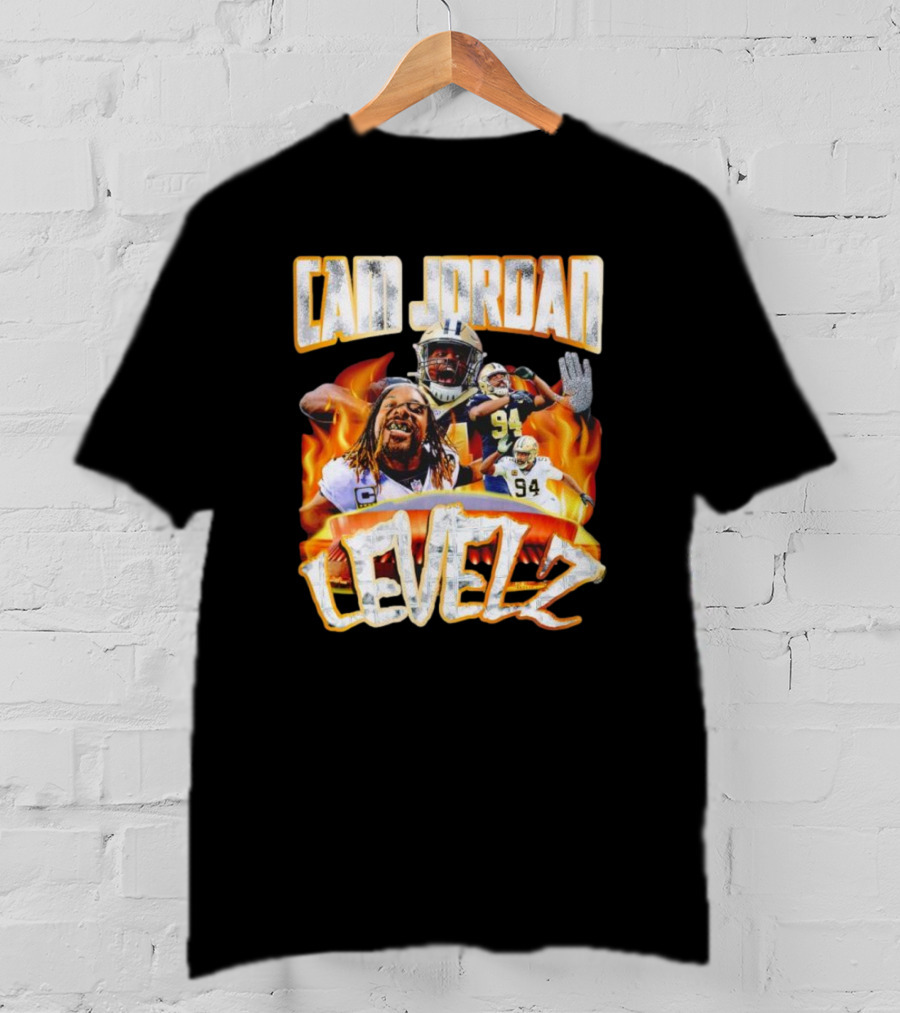 Cam Jordan Levelz Football Flames Action 94 T-Shirt
