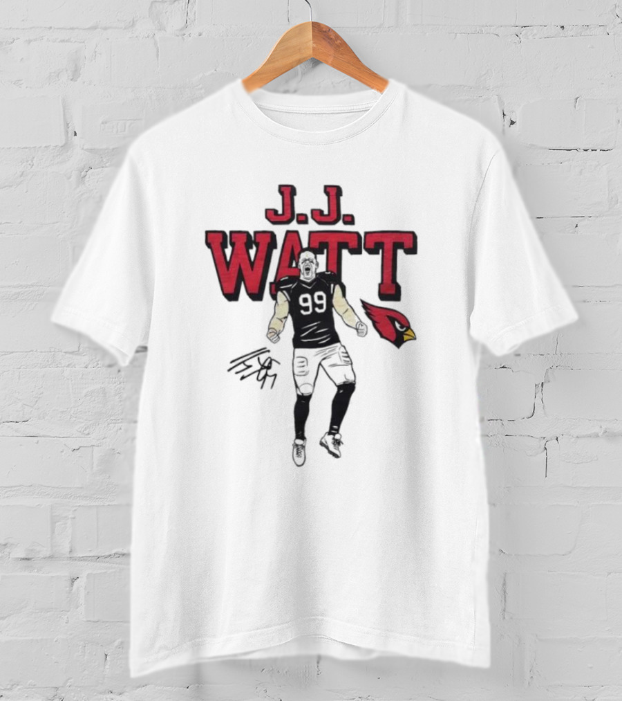 J.J. Watt Cardinals Signature Football T-Shirt