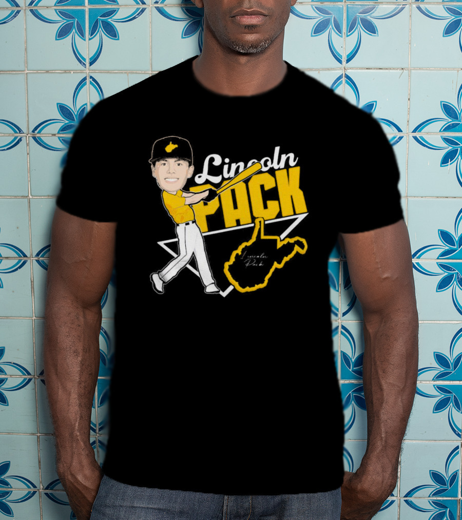 Lincoln Pack Baseball Caricature With Signature And West Virginia T-Shirt