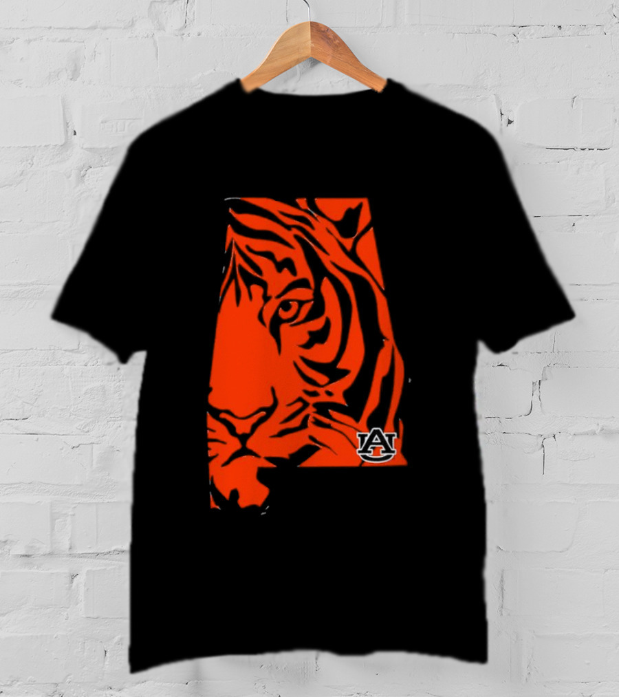 Auburn Tigers A Logo With Striped Tiger Face T-Shirt