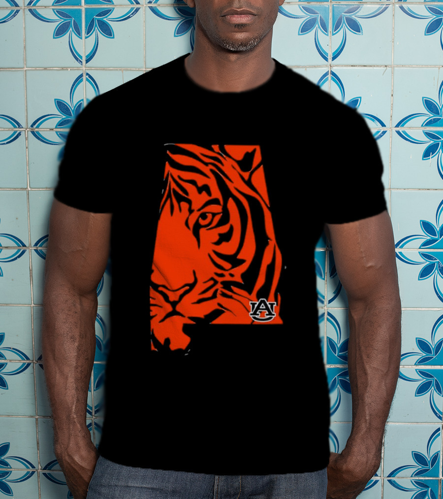 Auburn Tigers A Logo With Striped Tiger Face T-Shirt