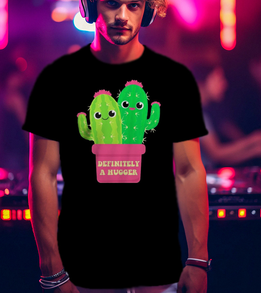 Definitely A Hugger Cute Cactus T-Shirt