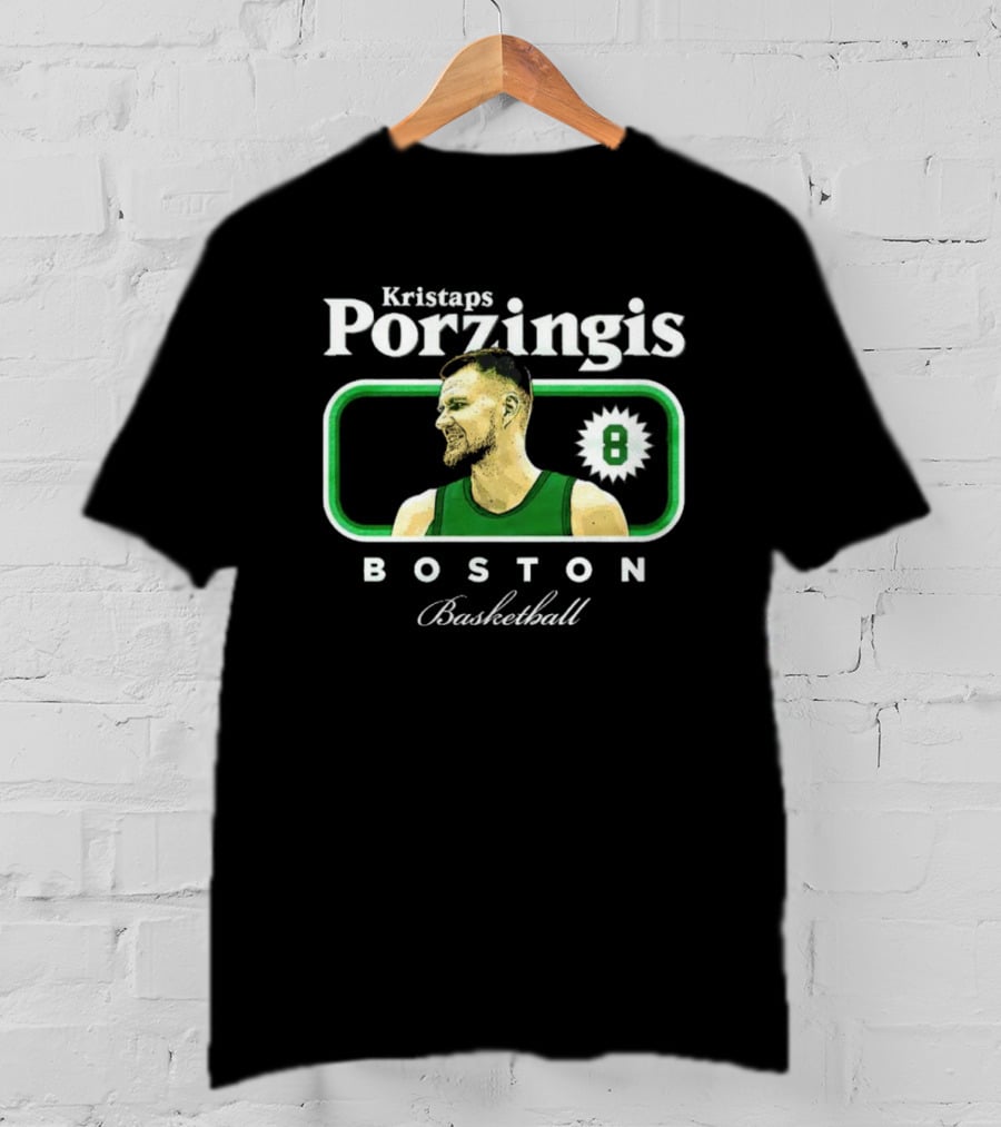 Kristaps Porzingis Boston Basketball Number 8 Cover T-Shirt