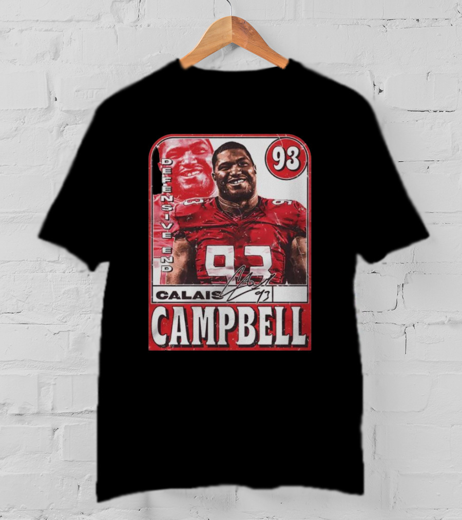 Defensive End Calais Campbell 93 Atlanta Football Card T-Shirt