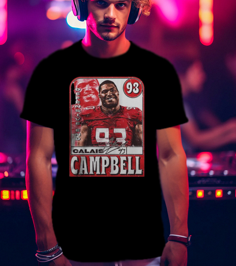 Defensive End Calais Campbell 93 Atlanta Football Card T-Shirt