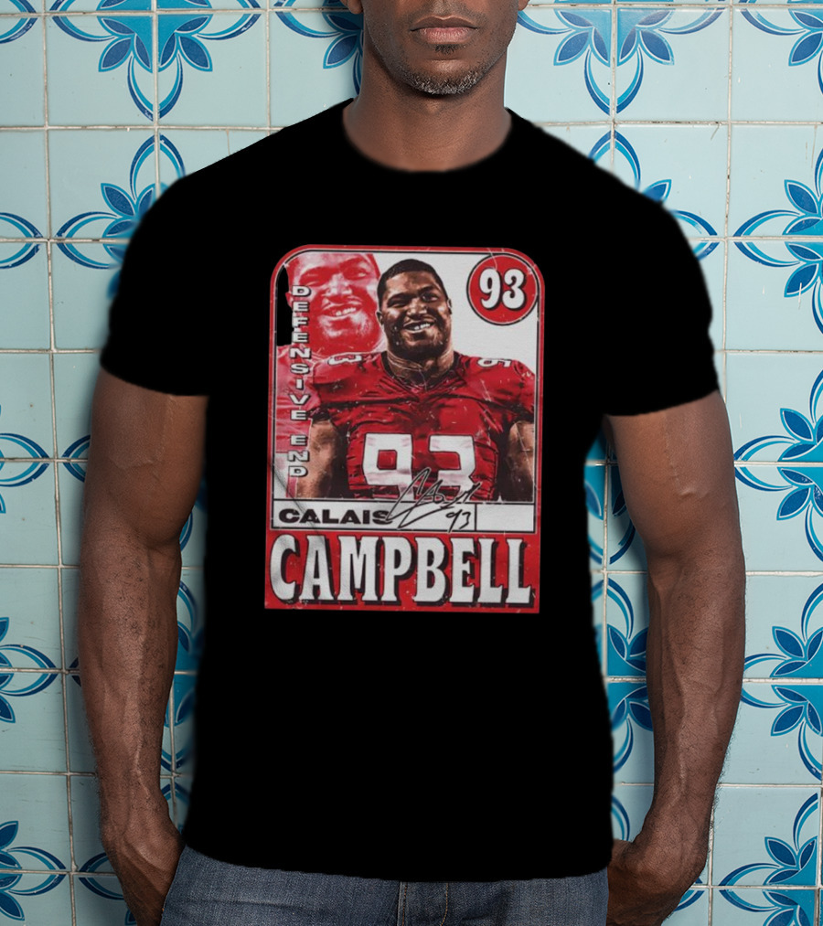 Defensive End Calais Campbell 93 Atlanta Football Card T-Shirt