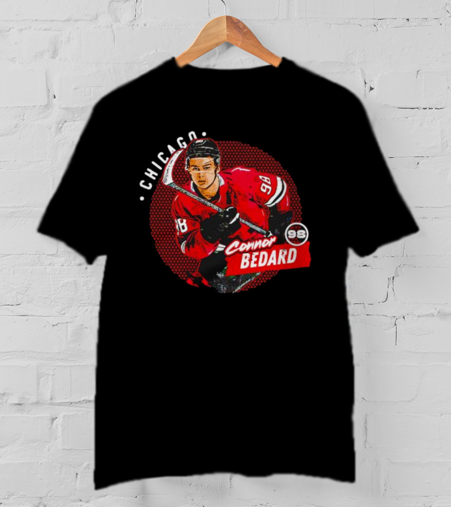 Connor Bedard Chicago 98 Hockey Player Red Dot T-Shirt
